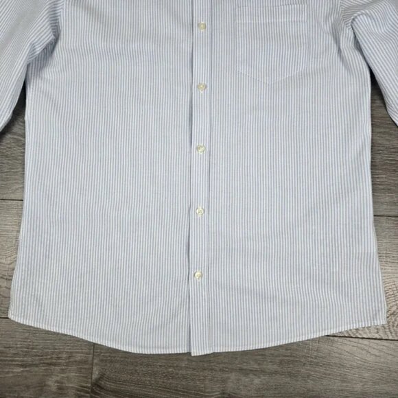 Only & Sons Men's Light Blue & White Striped Button Down Shirt Size XL - Picture 7 of 16